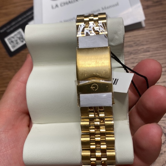 Men's Wall Street Gold-Tone Ion Plating Swiss Automatic Bracelet Watch 43 mm - Picture 8 of 8